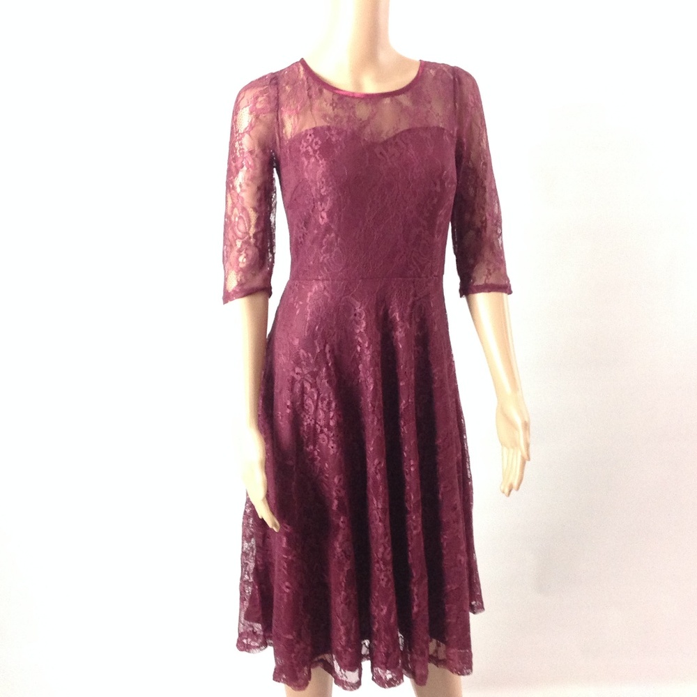 New Dress Tells Women's Lace Sash Flare Dress S